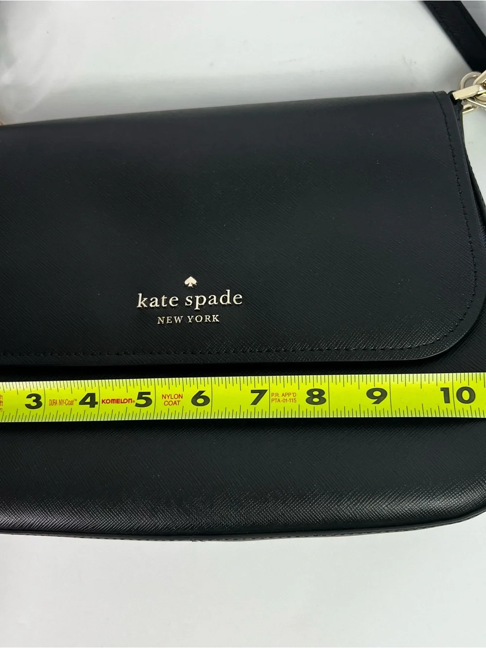 kate spade New York Shoulder Bag Crossbody Purse Black Saffiano Leather Gold